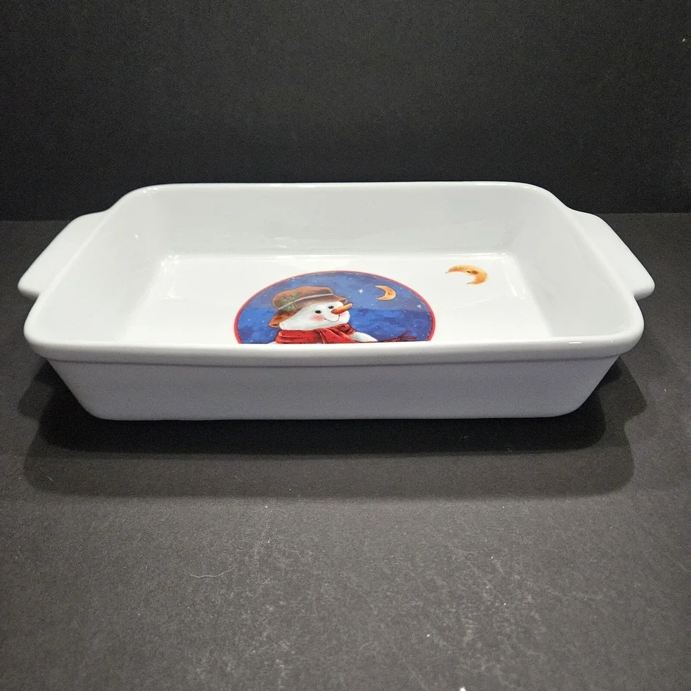 Snowman Rectangular Baking‎ Dish 12